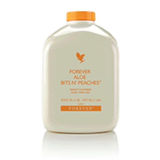 Picture of Forever Aloe Bits N’ Peaches® (Item # 077) - Per Bottle - 33.8 FL OZ